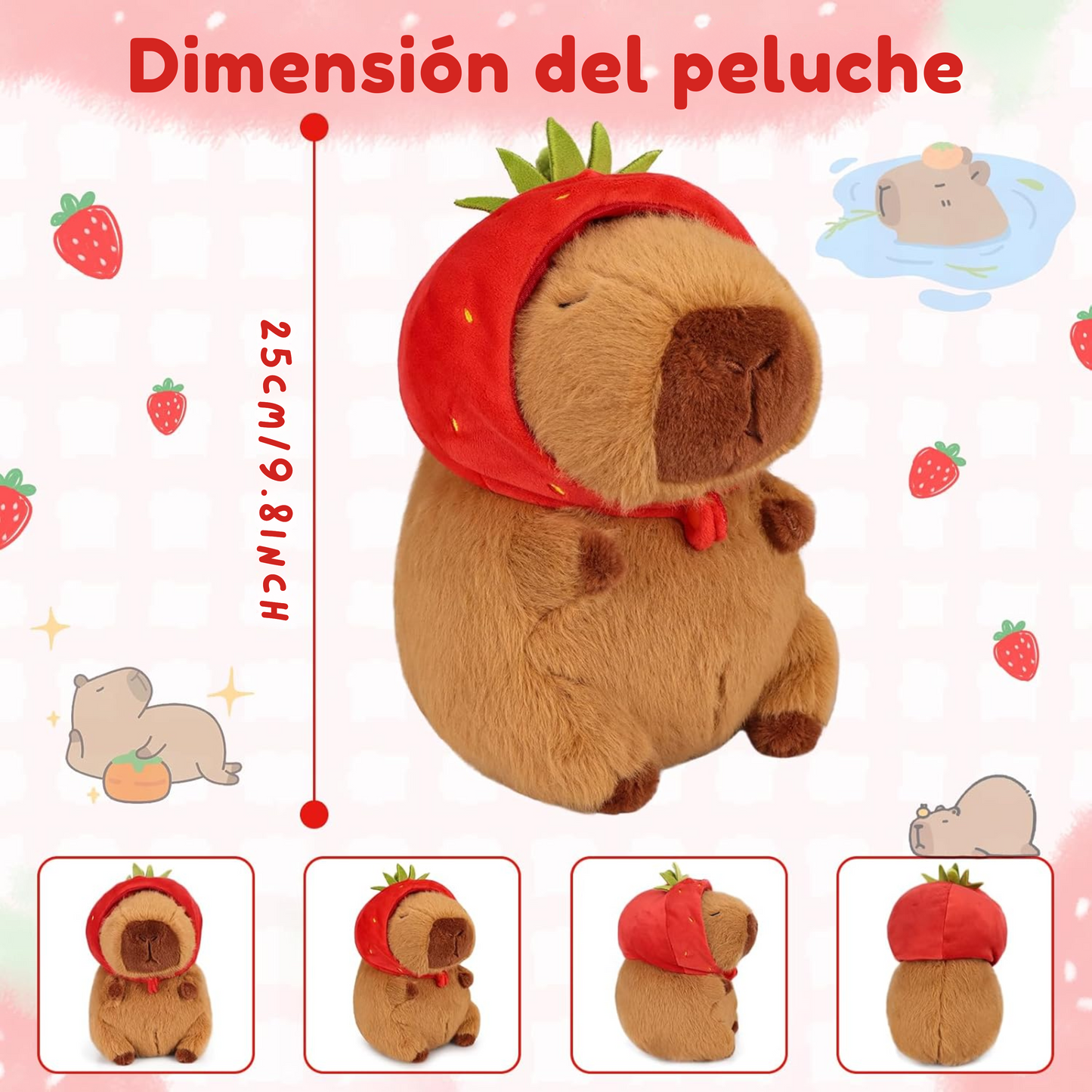 Peluche de capibara suave y esponjosa